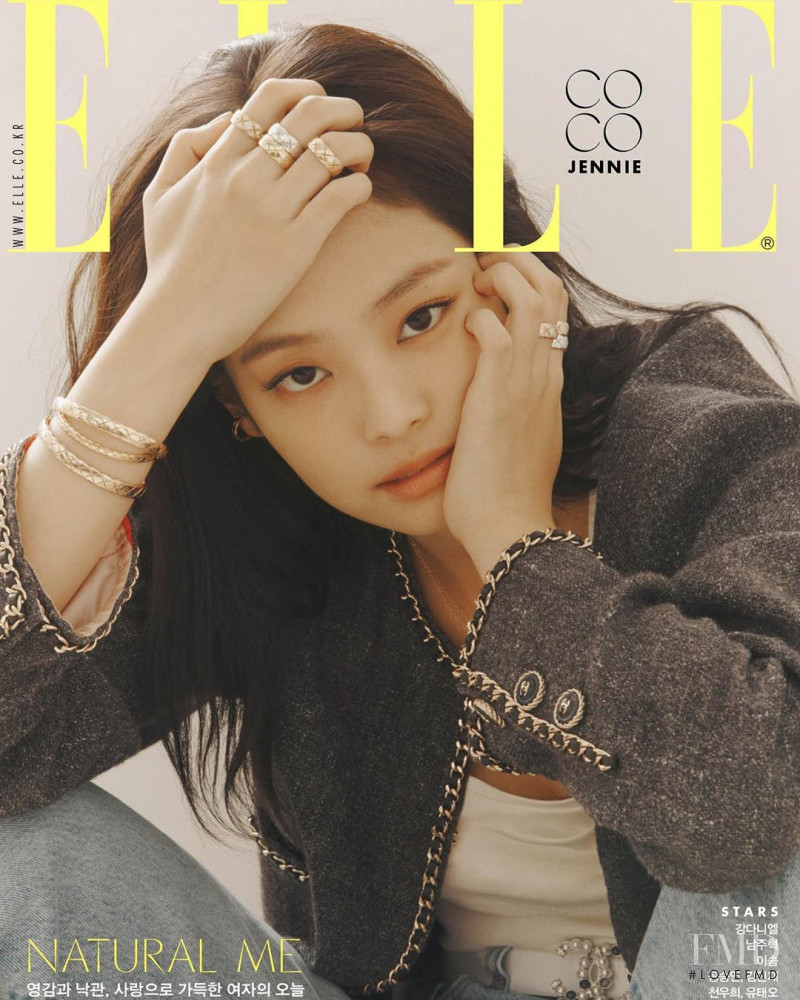 Jennie Kim featured on the Elle Korea cover from October 2019