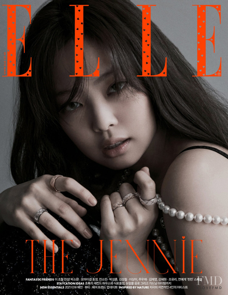 Jennie Kim  featured on the Elle Korea cover from August 2021