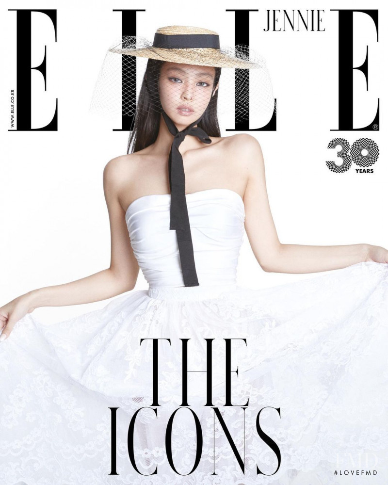 Jennie Kim featured on the Elle Korea cover from November 2022