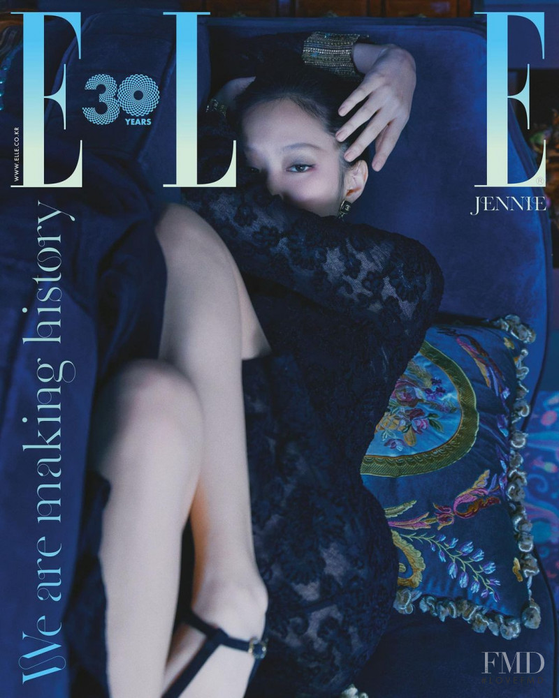 Jennie Kim featured on the Elle Korea cover from November 2022