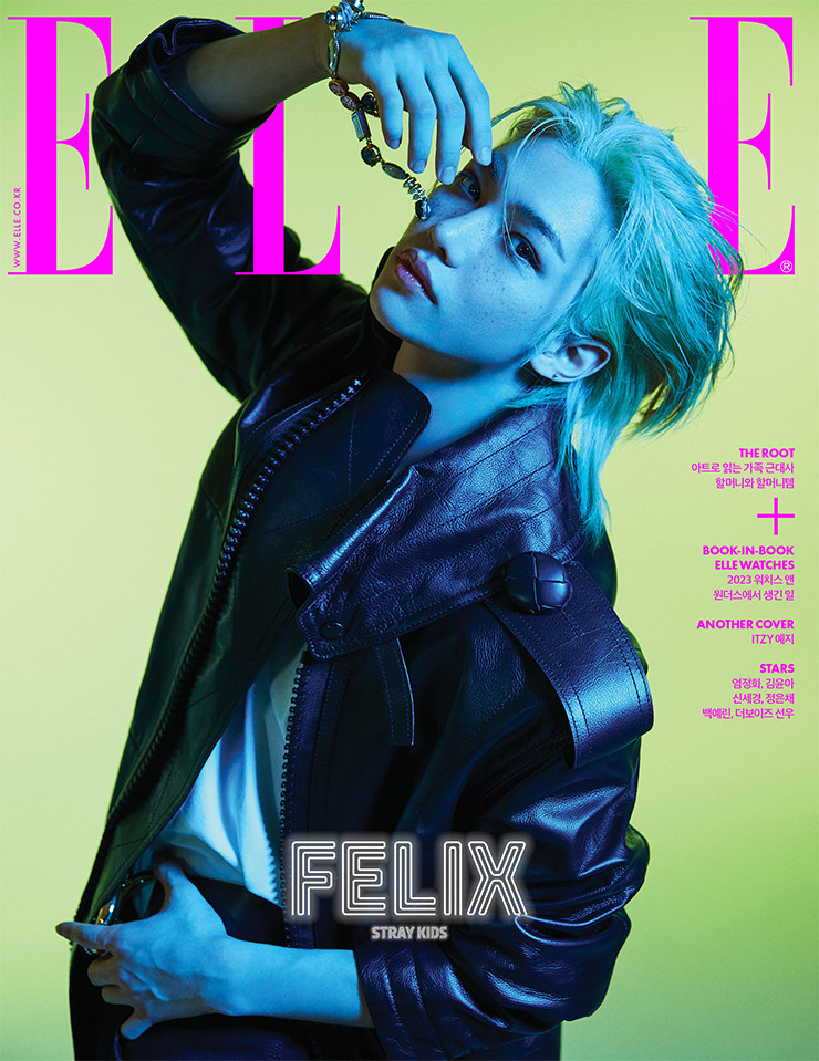 Felix  featured on the Elle Korea cover from May 2023