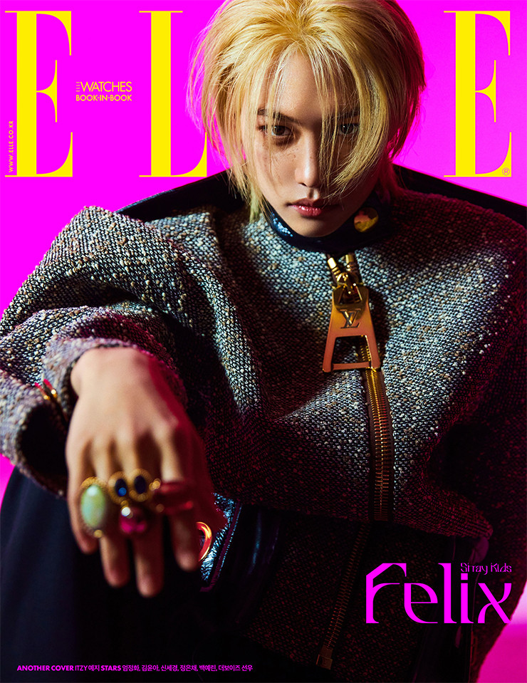 Felix  featured on the Elle Korea cover from May 2023