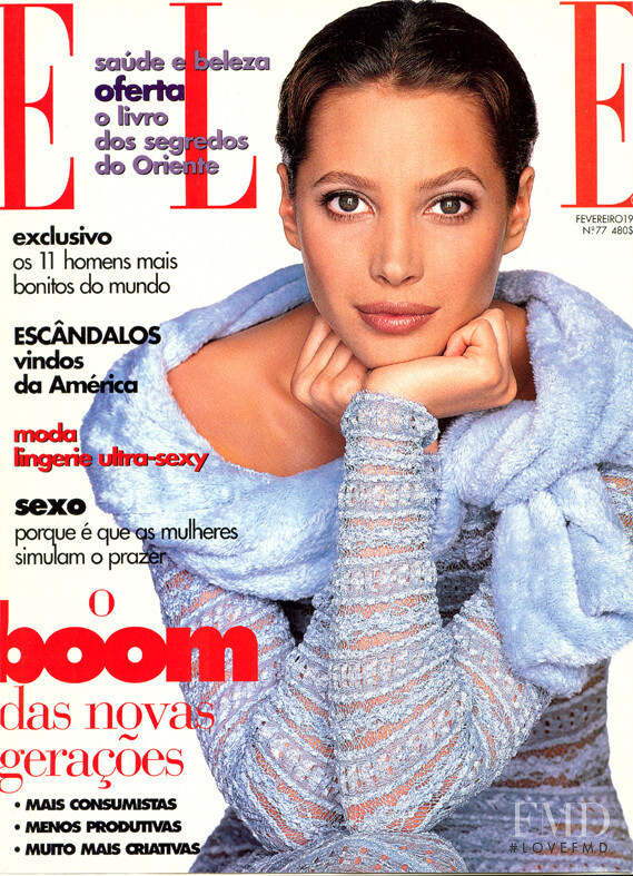 Christy Turlington featured on the Elle Mexico cover from February 1993