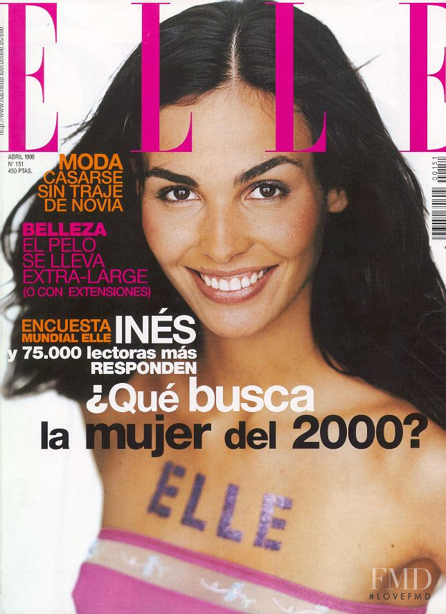 Ines Sastre featured on the Elle Mexico cover from April 1999