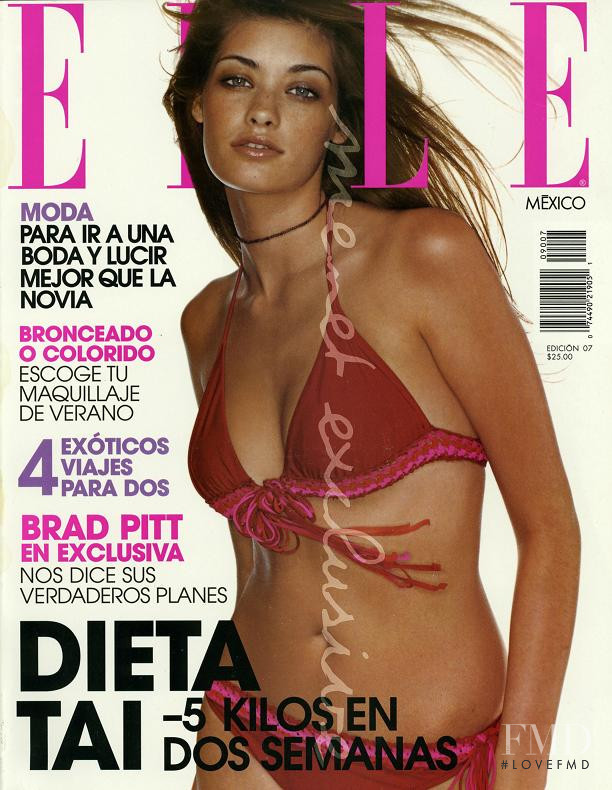 Megan Ewing featured on the Elle Mexico cover from July 2002