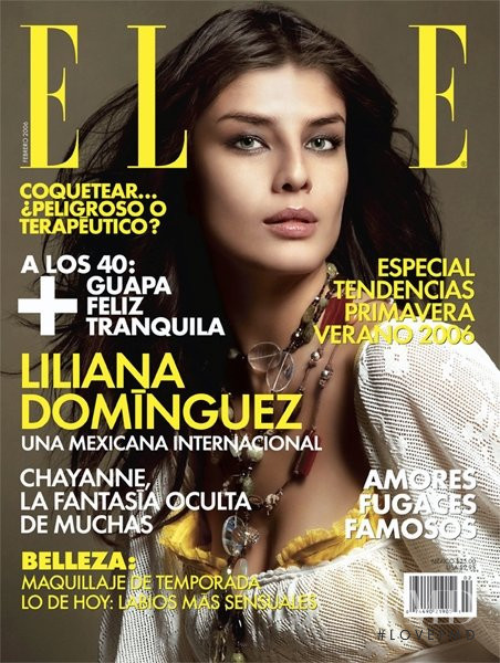 Liliana Dominguez featured on the Elle Mexico cover from March 2006