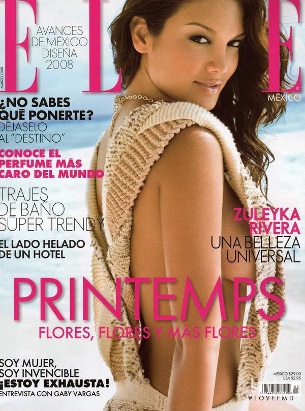 Zuleyka Rivera featured on the Elle Mexico cover from March 2008