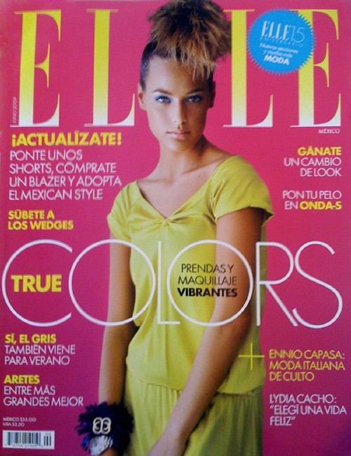Samantha Ahrens featured on the Elle Mexico cover from June 2009
