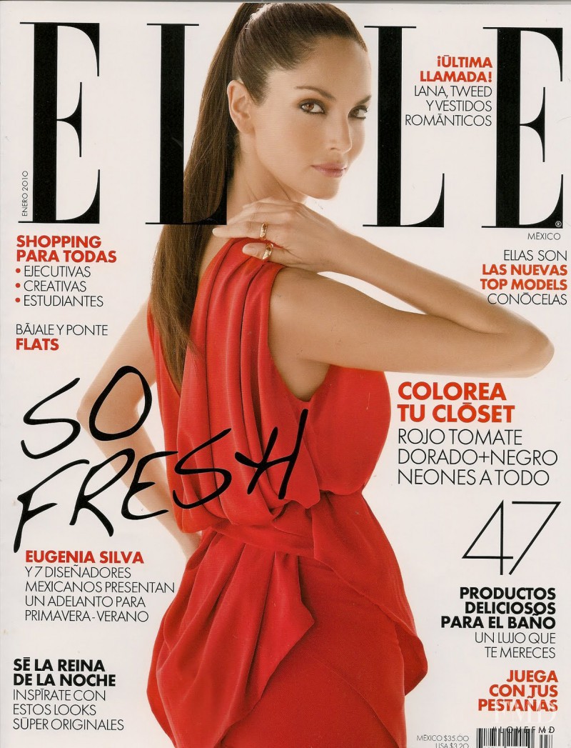 Eugenia Silva featured on the Elle Mexico cover from January 2010