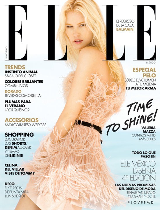Valeria Mazza featured on the Elle Mexico cover from June 2010