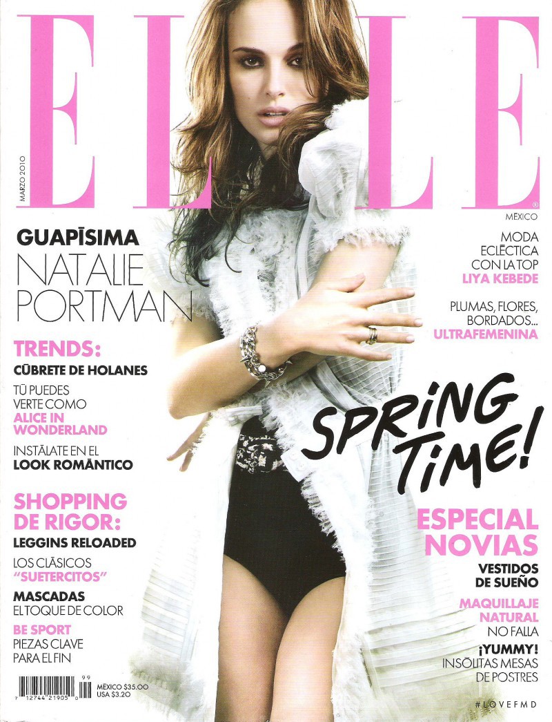 Natalie Portman featured on the Elle Mexico cover from March 2010