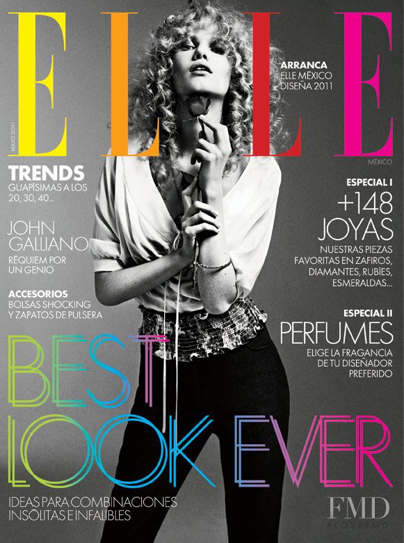 Yulia Terentieva featured on the Elle Mexico cover from May 2011