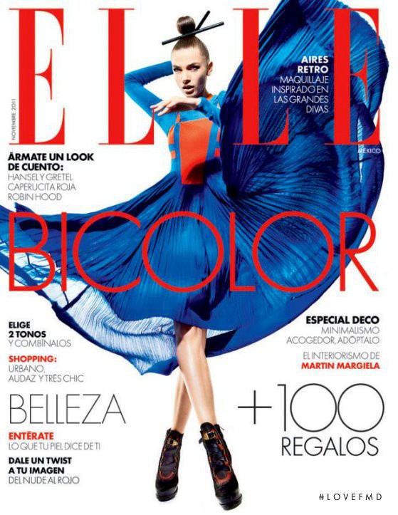 Daniela Mirzac featured on the Elle Mexico cover from November 2011