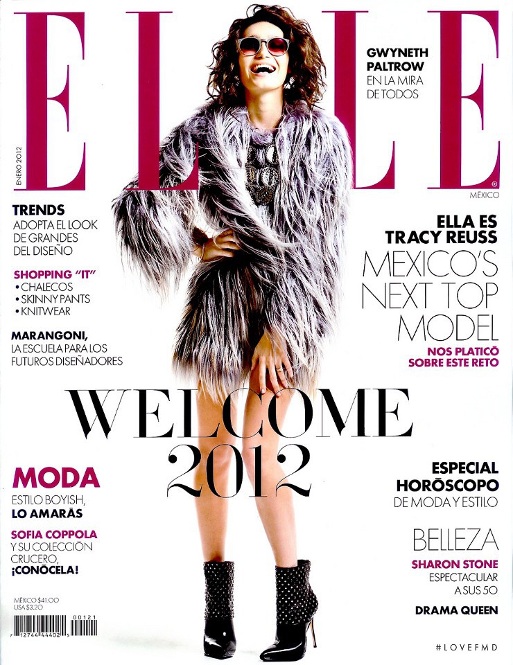 Tracy Reuss featured on the Elle Mexico cover from January 2012