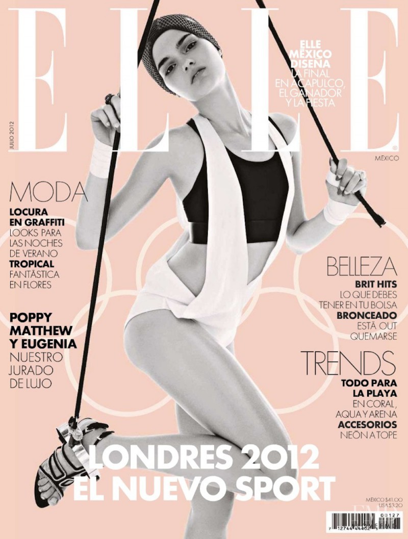 Andrea Ojdanic featured on the Elle Mexico cover from July 2012