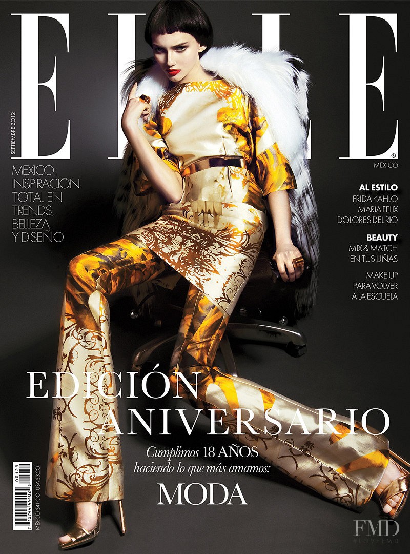 Anya Kazakova featured on the Elle Mexico cover from September 2012