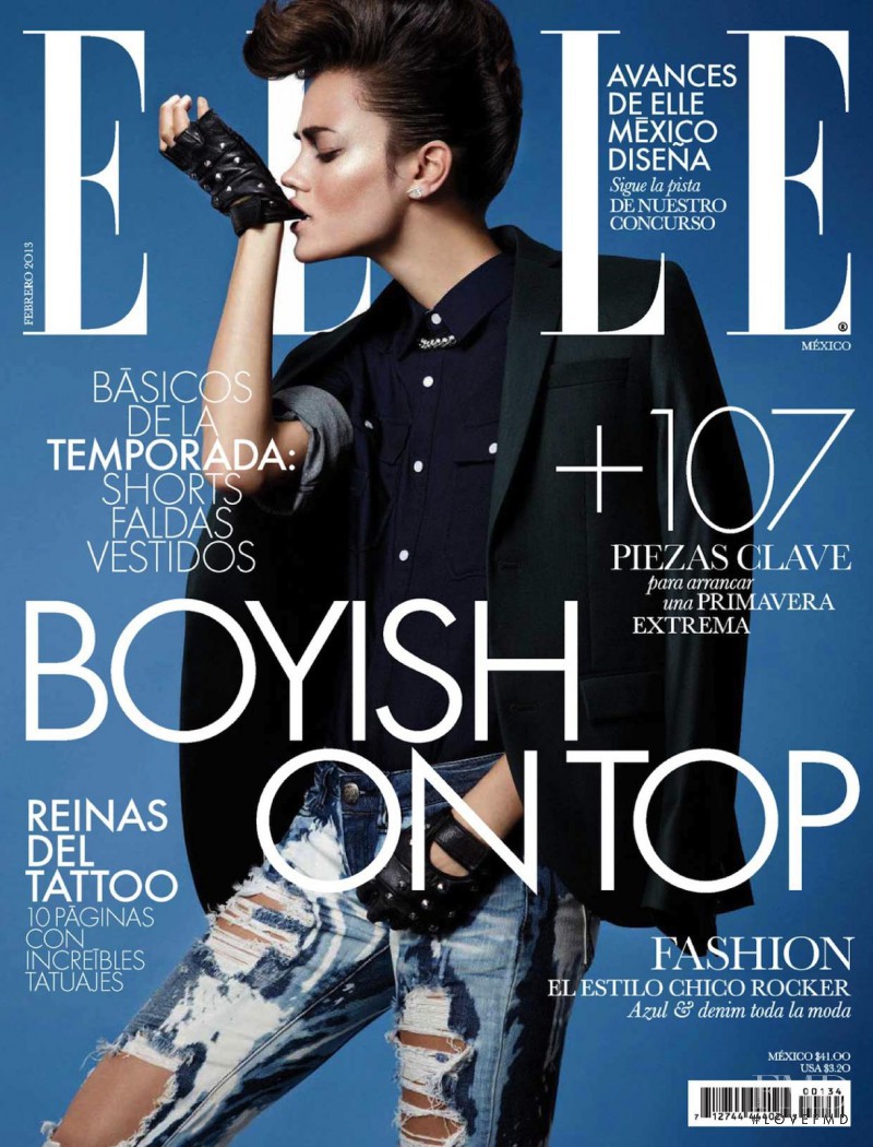 Keilani Asmus featured on the Elle Mexico cover from February 2013