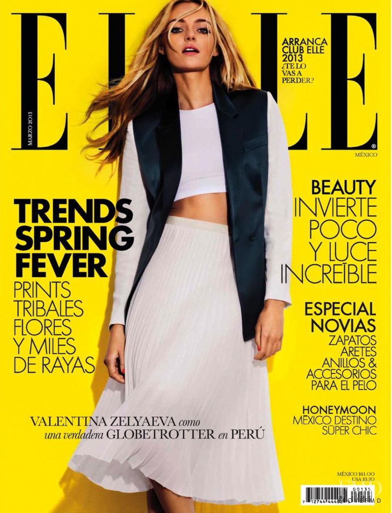 Valentina Zelyaeva featured on the Elle Mexico cover from March 2013