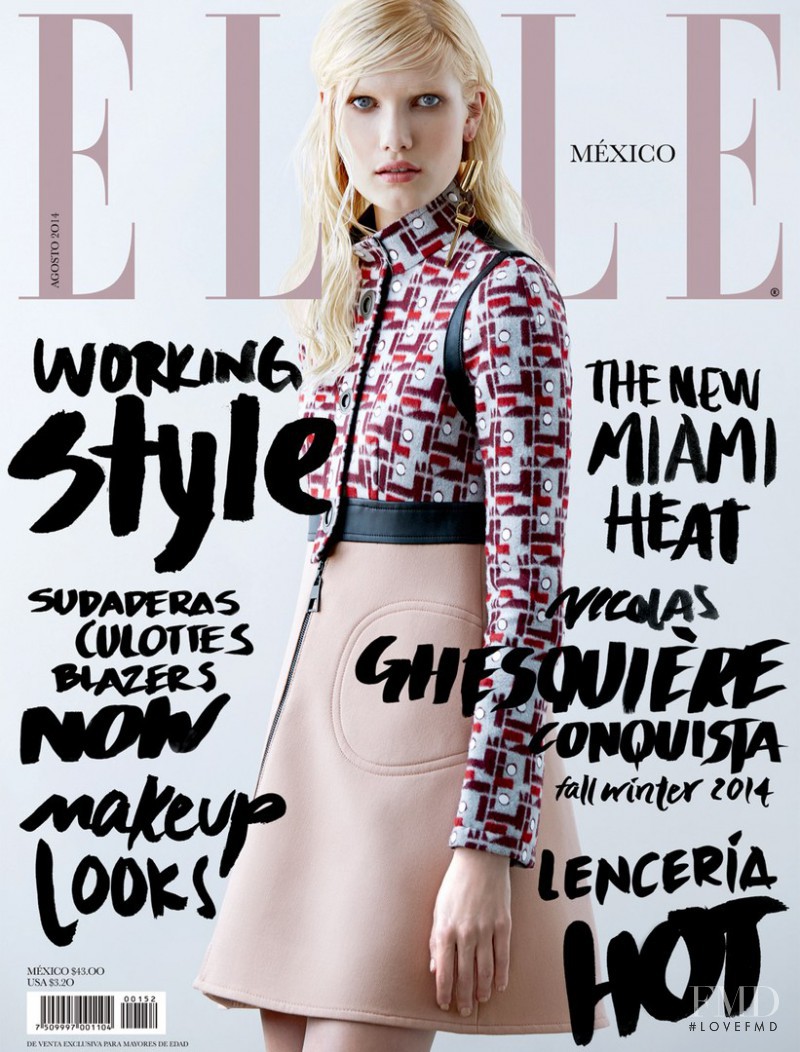 Yulia Terentieva featured on the Elle Mexico cover from August 2014