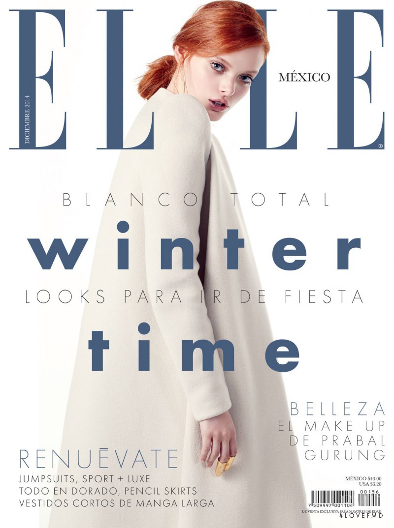Jacqueline Crespo featured on the Elle Mexico cover from December 2014