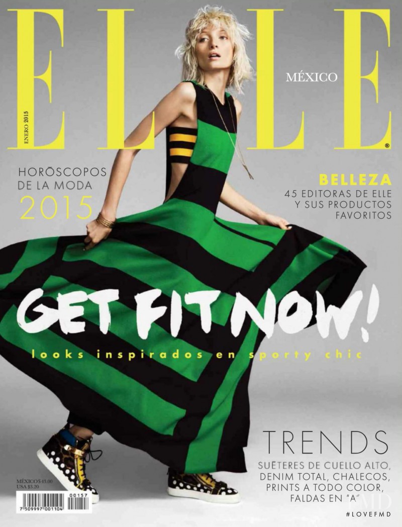 Ash Walker featured on the Elle Mexico cover from January 2015