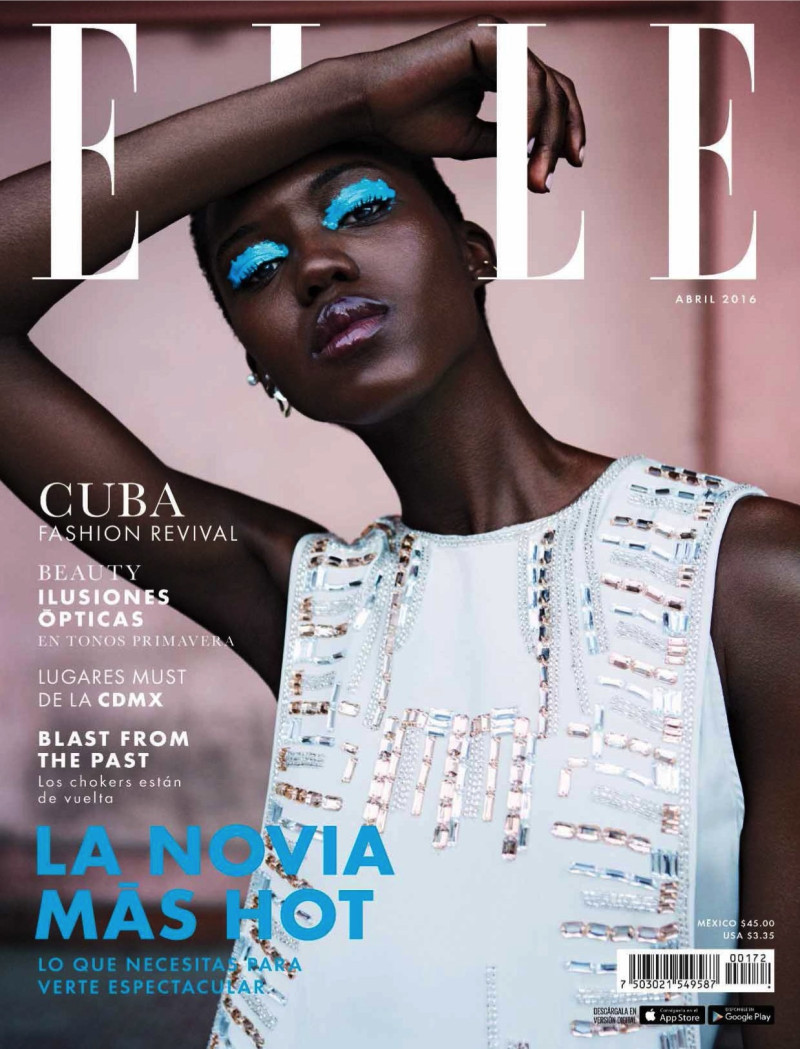 Alima Fofana featured on the Elle Mexico cover from April 2016