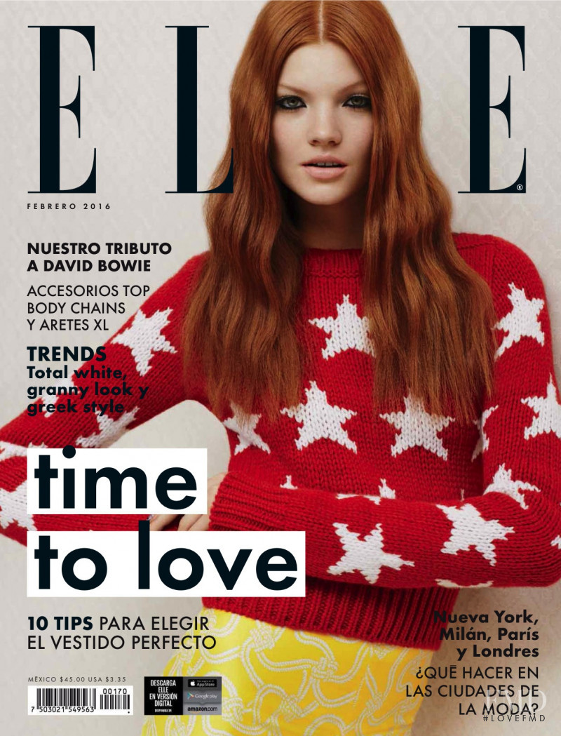 Anastasia Ivanova featured on the Elle Mexico cover from February 2016