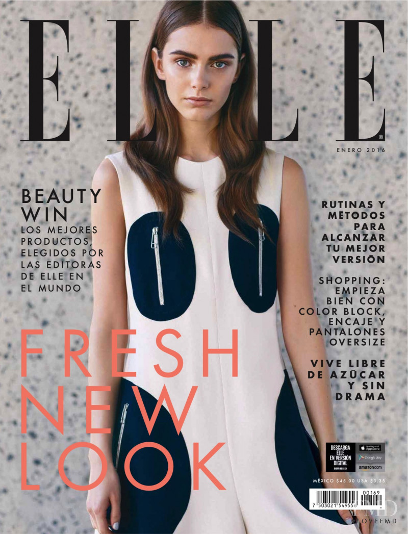 Anja Cihoric featured on the Elle Mexico cover from January 2016