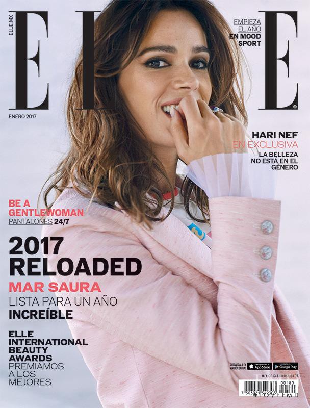 Mar Saura featured on the Elle Mexico cover from January 2017