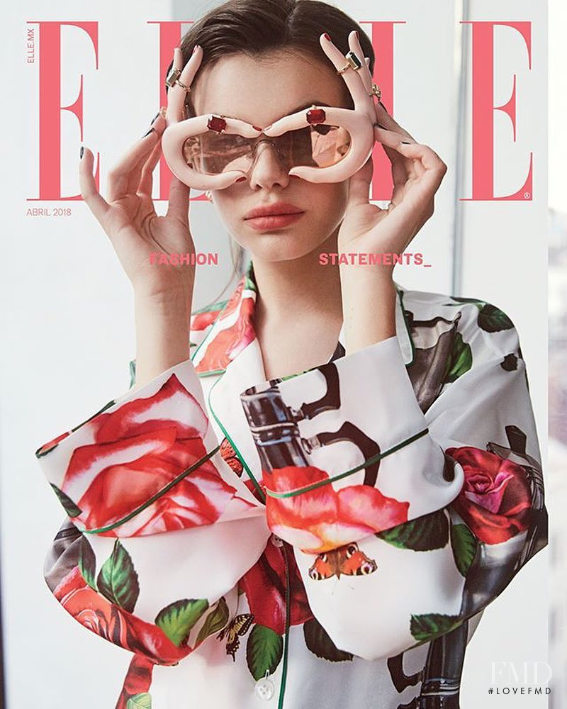 Sonia Ben Ammar featured on the Elle Mexico cover from April 2018