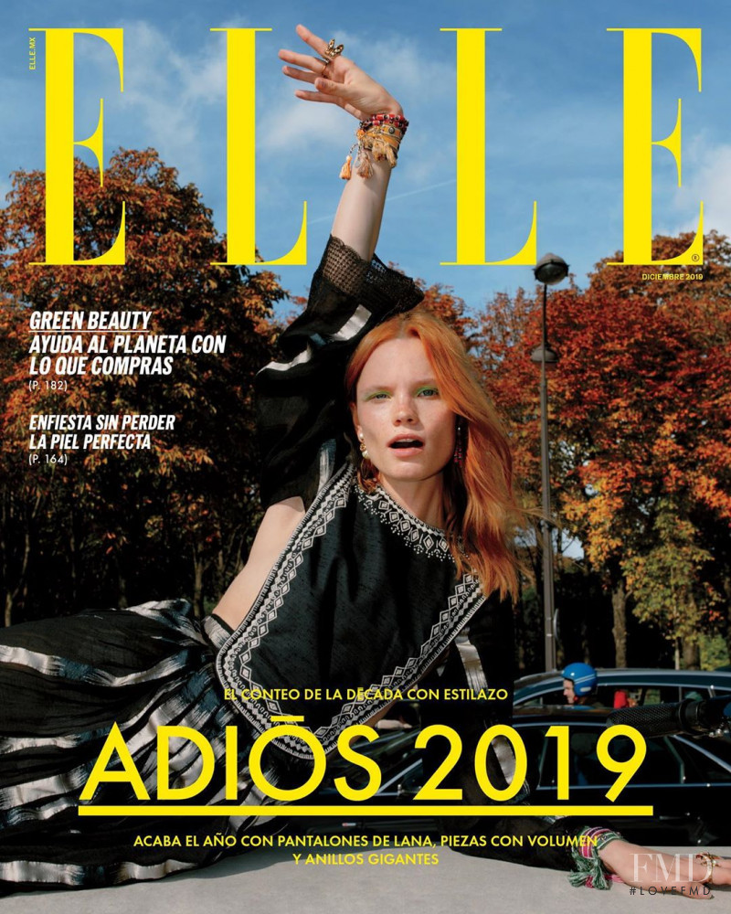 Polina Oganicheva featured on the Elle Mexico cover from December 2019
