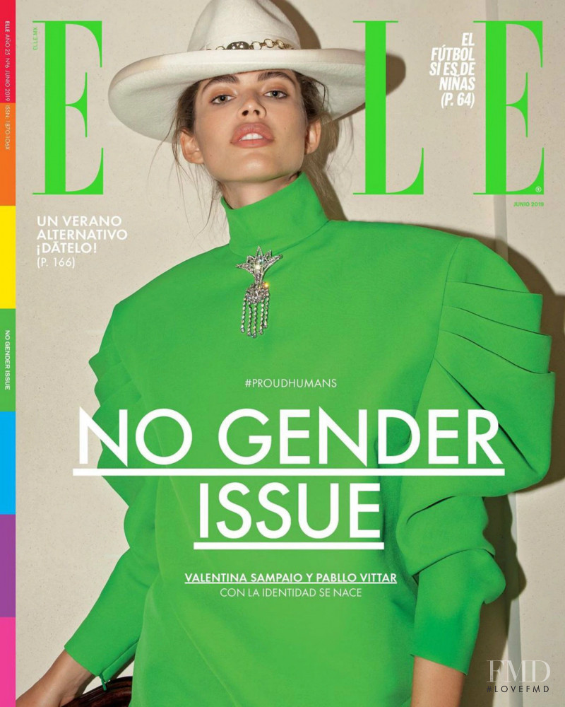 Valentina Sampaio featured on the Elle Mexico cover from June 2019