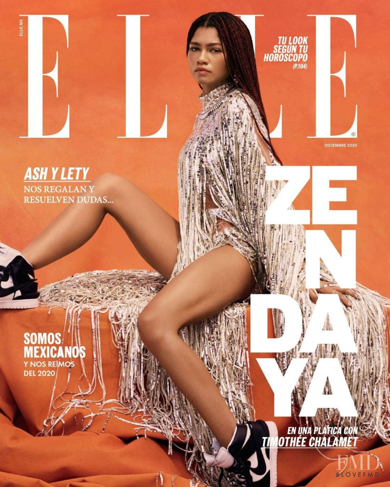 Zendaya featured on the Elle Mexico cover from December 2020