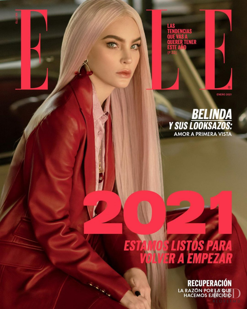 Belinda Peregrin featured on the Elle Mexico cover from January 2021