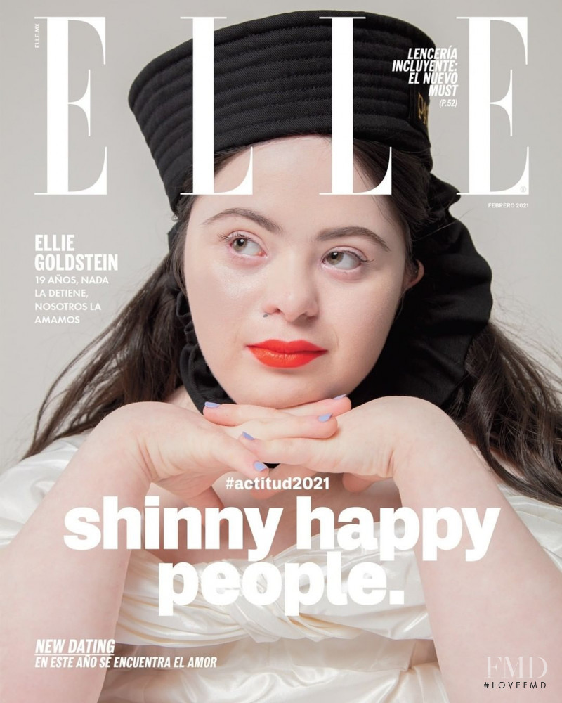 Ellie Goldstein featured on the Elle Mexico cover from February 2021