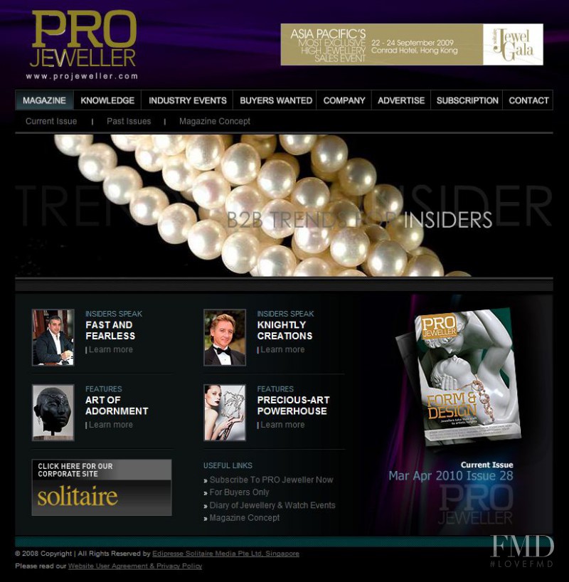  featured on the PROJeweller.com cover from April 2010