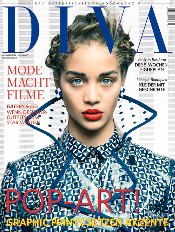 Jasmine Sanders featured on the DIVA cover from April 2013