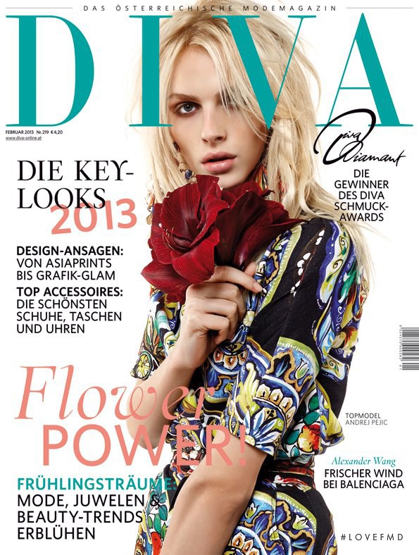 Andrej Pejic featured on the DIVA cover from February 2013
