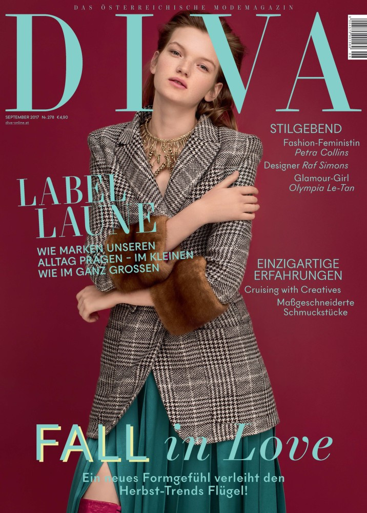 Eva Klimkova featured on the DIVA cover from September 2017