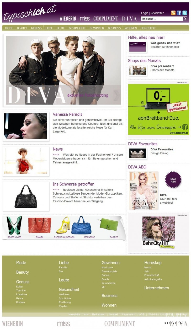  featured on the DIVA-Online.at screen from April 2010