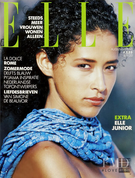 Rosie Boyaz de la Cruz featured on the Elle Netherlands cover from August 1990