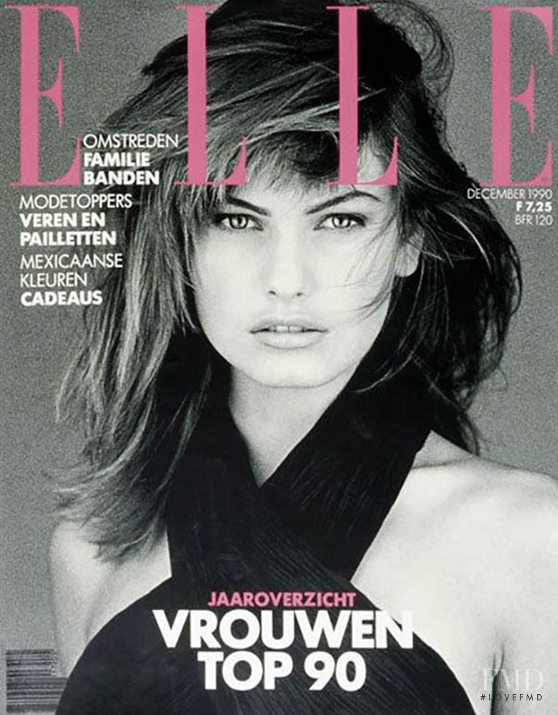 Gretha Cavazzoni featured on the Elle Netherlands cover from December 1990