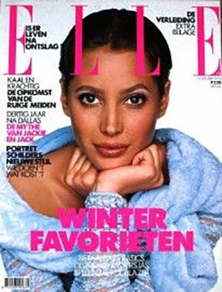 Christy Turlington featured on the Elle Netherlands cover from November 1993