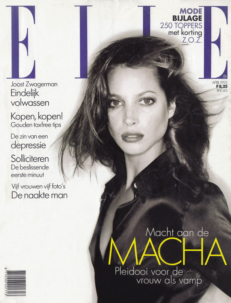 Christy Turlington featured on the Elle Netherlands cover from April 1995