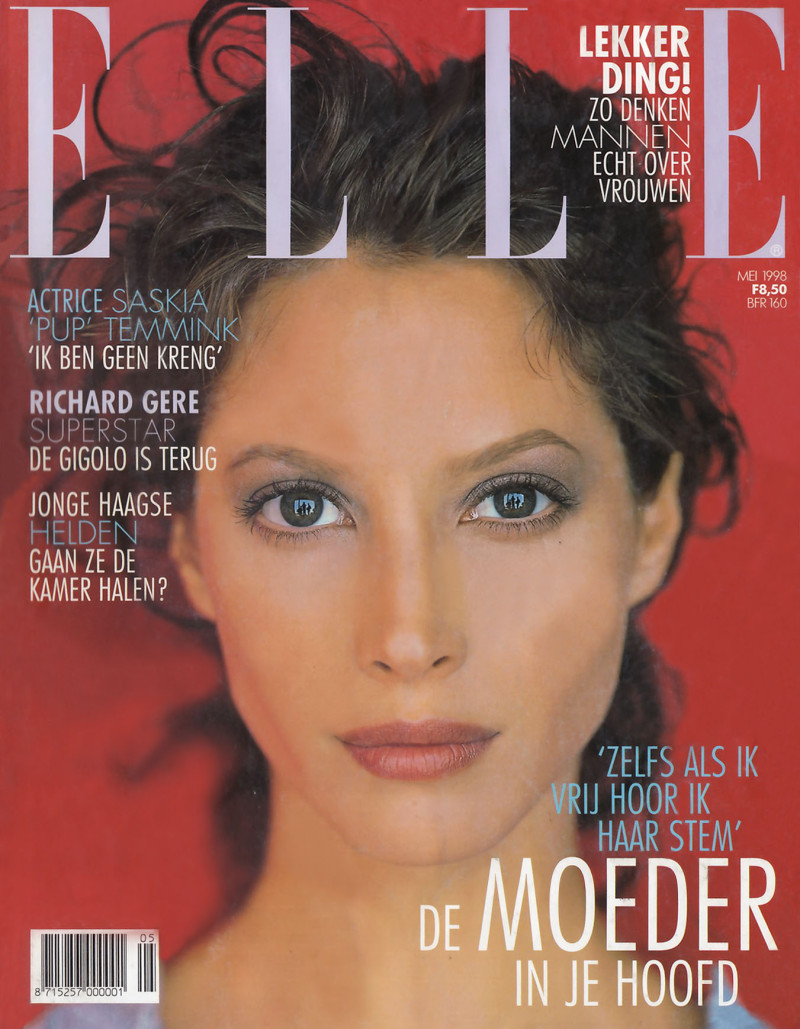 Christy Turlington featured on the Elle Netherlands cover from May 1998