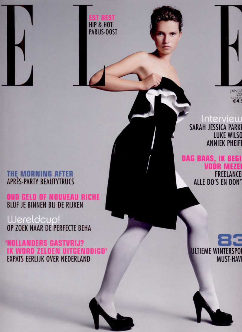 Cato van Ee featured on the Elle Netherlands cover from January 2006