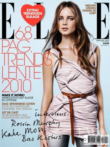 Anna de Rijk featured on the Elle Netherlands cover from February 2010