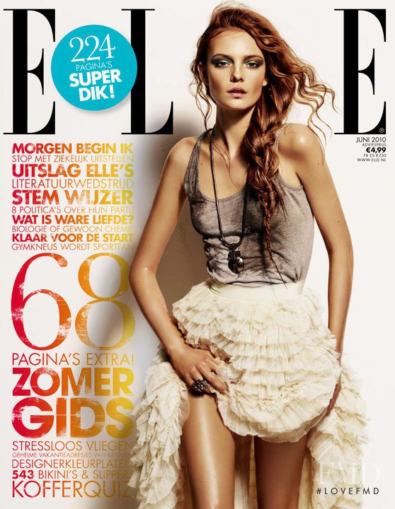 Nimuë Smit featured on the Elle Netherlands cover from June 2010