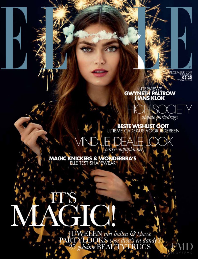 Sophie Vlaming featured on the Elle Netherlands cover from December 2011