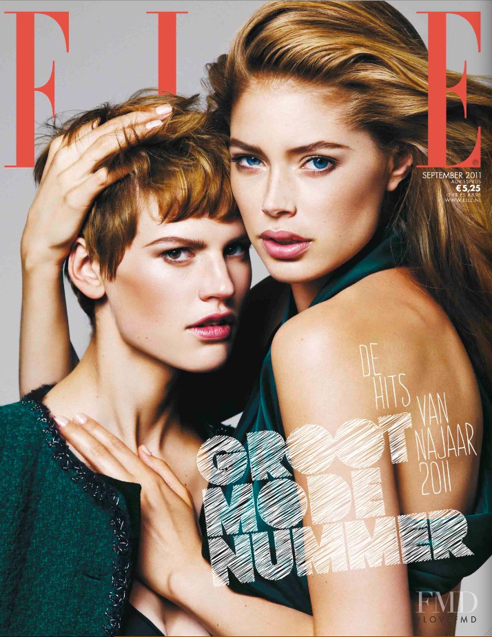 Saskia de Brauw, Doutzen Kroes featured on the Elle Netherlands cover from September 2011